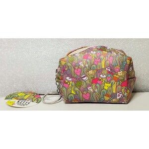 Cat Lady Box Kitty Keychain Pouch Bag Charm Coin Purse Zip Top Doodle NWT
